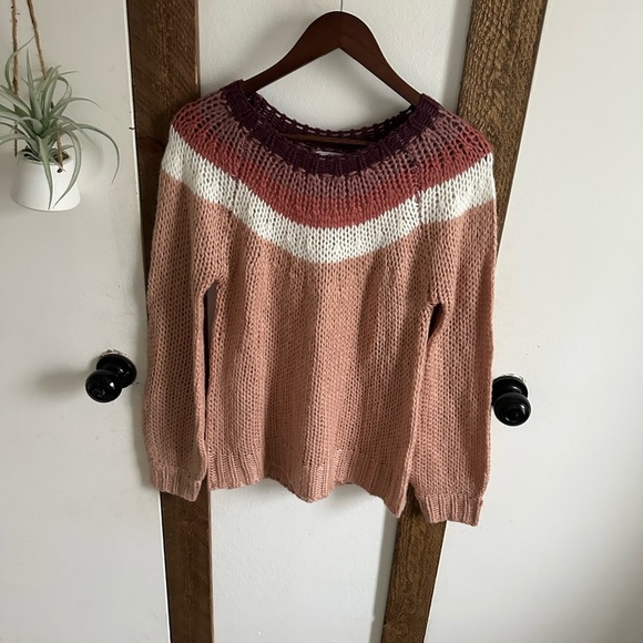 Lola Large Chunky Open Knit Scoop Neck Soft Acrylic Sweater Women’s Size Small - Picture 6 of 16